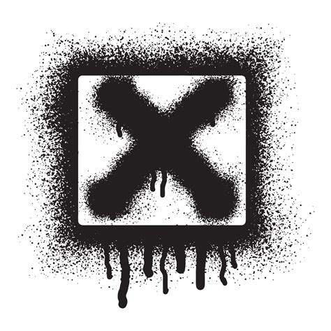 cross mark icon graffiti with black spray paint 26762238 Vector Art at ...