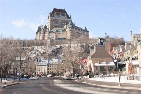 Chateau Frontenac in winter, Quebec City, Quebec, Canada Stock Photo by ...