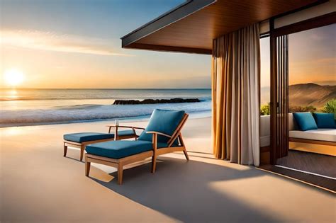 Premium AI Image | A balcony with a view of the ocean and the ocean