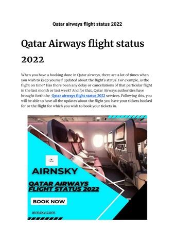 Check Qatar airways flight status 2022 online by Jenniferusa - Issuu