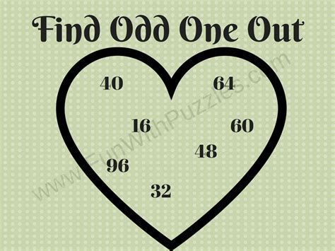 Odd One Out Number Puzzles for Kids, Teens and Adults