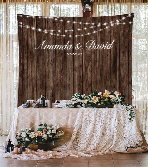 Rustic Wedding Backdrop with String Lights | Blushing Drops