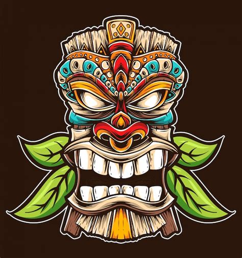 Premium Vector | Tiki mask vector