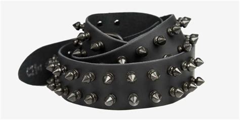 BELT – BLACK LEATHER – 2 ROW BLACK SPIKE STUDS