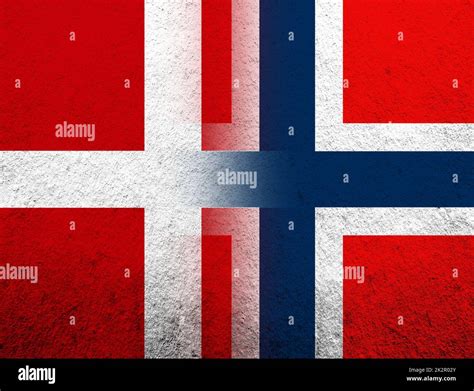 the Kingdom of Denmark National flag with The Kingdom of Norway ...