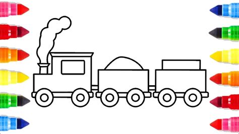 Train coloring pages | how to draw train coloring book for kids, childre... | Train coloring ...