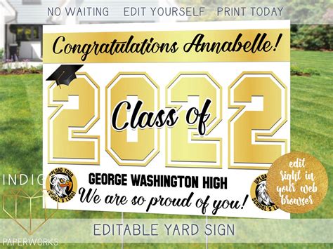 Printable 2023 Graduation Lawn Sign Custom Congrats Graduate - Etsy