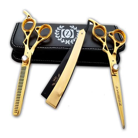 Gold Professional 6 Salon Hair Cutting Scissors Thinner - Etsy UK