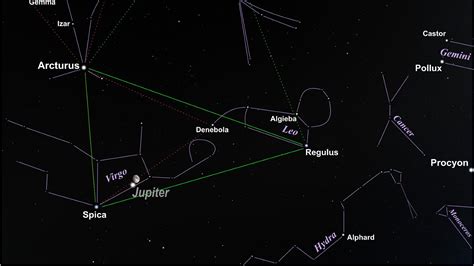 See the stars of the Spring Triangle reach high in the sky this month | Space