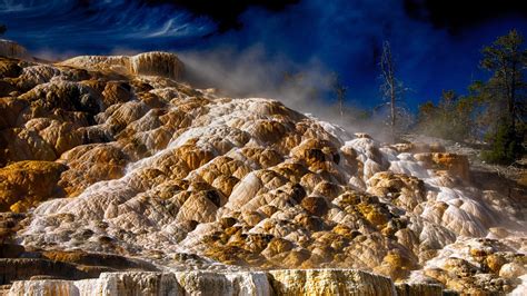 Mammoth Hot Springs Yellowstone National Park Wyoming UHD 4K Wallpaper | Pixelz