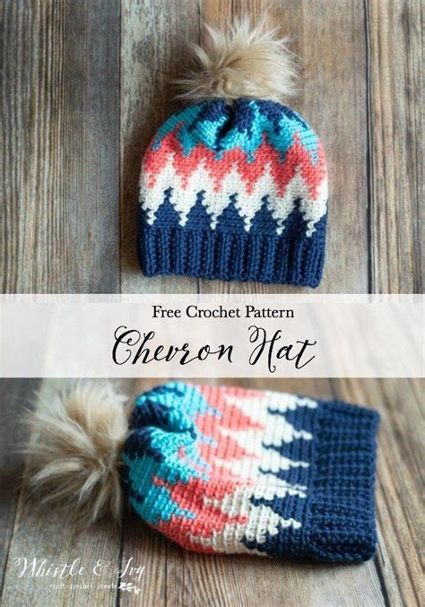 Crochet Chevron Hat - Crochet Pattern | Crochet chevron hat, Crochet ...