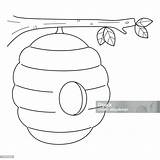 Beehive Coloring Page sketch template