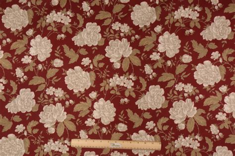 Floral Printed Cotton Drapery Fabric in Lacquer