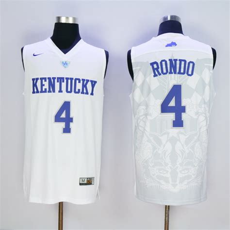 Men's Kentucky Wildcats #4 Rajon Rondo White 2016 College Basketball ...