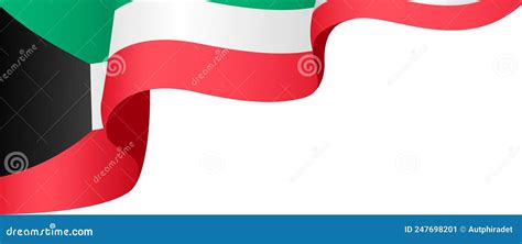 Kuwait Flag Wave Isolated on Png or Transparent Background,Symbol ...