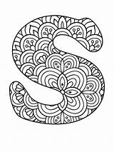 Mandala Alphabet Coloring Page sketch template