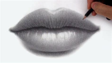 How to Draw + Shade Lips in Pencil | Lips drawing, Draw realistic lips, How to shade