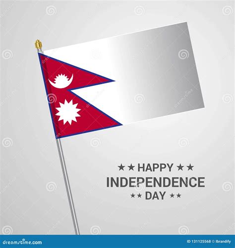 Nepal Independence Day Typographic Design with Flag Vector Stock Vector ...