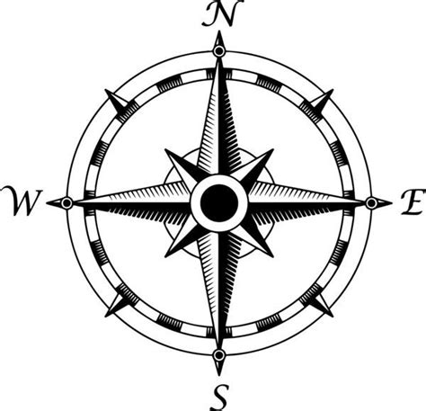 How To Draw A Compass Rose | Free download on ClipArtMag