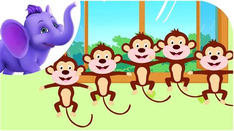 Five Little Monkeys - Nursery Rhyme with Karaoke - YouTube