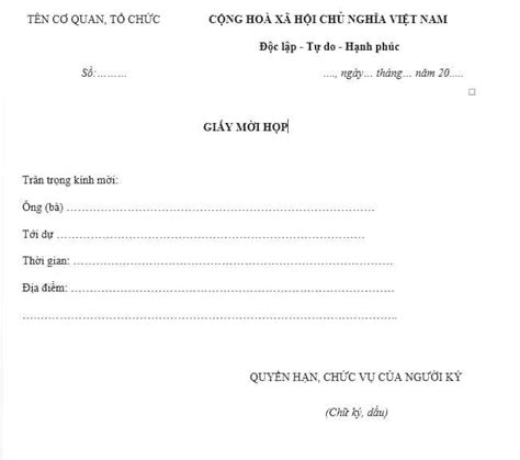 Một số mẫu giấy mời họp, giấy mời họp phụ huynh phổ biến hiện nay? Những lưu ý khi viết giấy mời ...