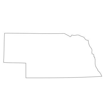 Premium Vector | Vector detailed map of nebraska isolated on blue ...