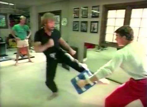 Jean-Claude Van Damme and Chuck Norris training together