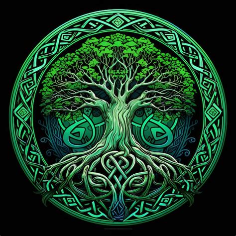 Premium Photo | Mystical celtic tree of life and death generative AI