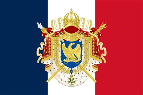 My flag and coat of arms design for a Bonapartist-Bourboun Monarchy of ...