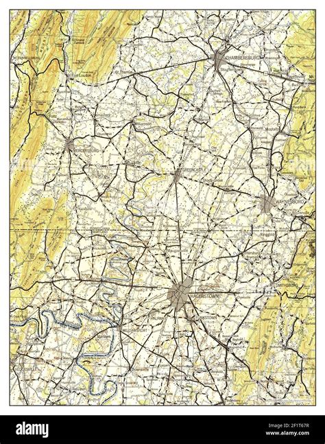 Hagerstown, Pennsylvania, map 1943, 1:125000, United States of America by Timeless Maps, data U ...