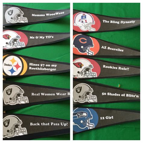 Created these fun banners for my league with their team names and favorite NFL team. Great for ...