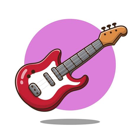 ilustración vectorial de dibujos animados guitarra eléctrica colorido instrumento musical ...