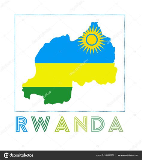 Logo Rwanda Carte Rwanda Avec Nom Drapeau Pays Illustration Vectorielle ...