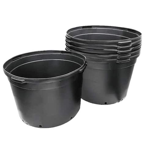 Viagrow 50 Gal. Trade Pot, Black Round Plastic Nursery Garden Pots 171. ...