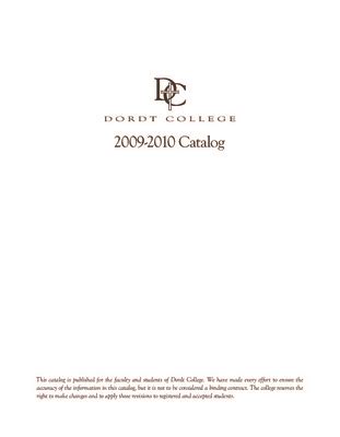 Dordt College Academic Catalogs | University Publications | Dordt University