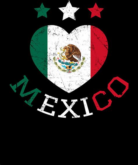 Mexico Flag Mexican Heart Digital Art by Michael S | Pixels