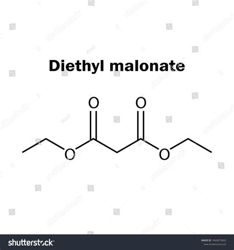 Diethyl Malonate Structure C7h12o4 On White Stock Vector (Royalty Free ...