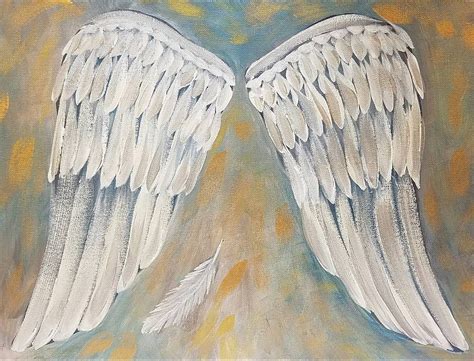 How to Paint Angel Wings Acrylic Painting Tutorial #angelafineart on # ...