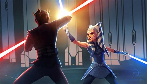 Ahsoka vs Darth Maul (Redraw) by Dealunart on DeviantArt