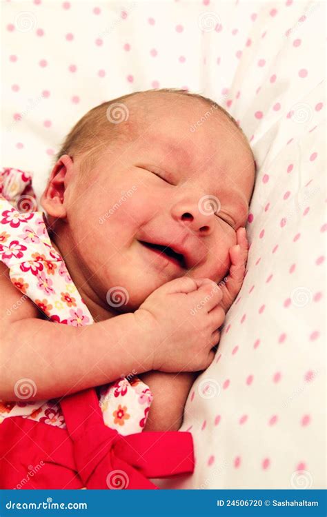 Adorable Sleeping Newborn Baby Girl Stock Photo - Image: 24506720