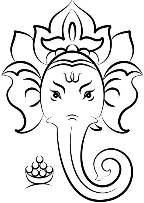 the head of an elephant with a lotus on it's forehead and two ears