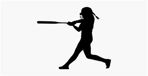 Pin Softball Clipart Transparent - Softball Player Silhouette Hitting ...