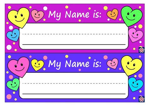 Free Printable Name Tags for Preschoolers | TeachersMag.com | Preschool ...