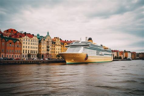 Premium AI Image | Cruise ship in Baltic sea with colorful buildings in ...