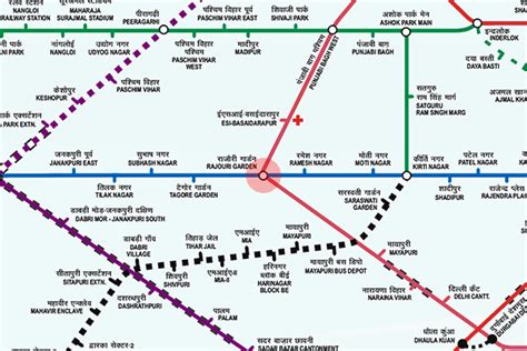 Rajouri Garden station map - Delhi Metro