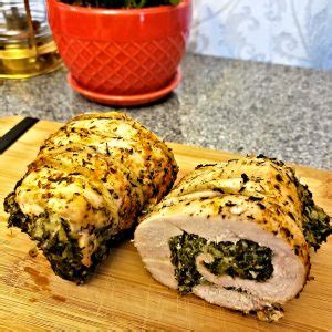 Spinach and Blue Cheese Turkey Roll - Evelyn Chartres