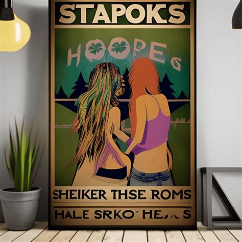 Hippie Stoner Girls Poster · Creative Fabrica