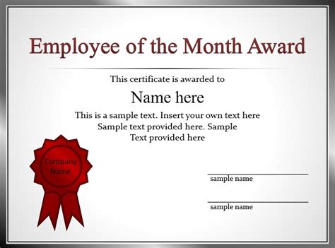 Employee Of The Month Certificate PowerPoint Template PPT Templates | ubicaciondepersonas.cdmx ...