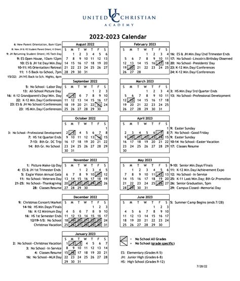 General Calendar – United Christian Academy