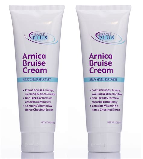 Buy Miracle Plus Arnica Bruise Cream for Bruising, Swelling, Discoloration. Set of Two 4 fl oz ...